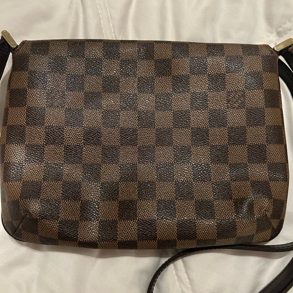 LV Tango Brown Slap Damier Ebene Long Shoulder Musette Bag - Picture 3 of 10